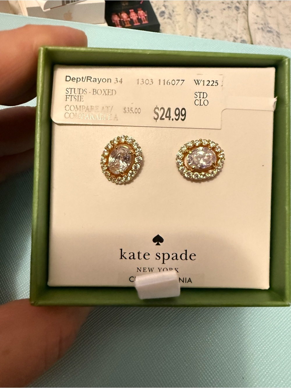 kate spade Crystal Halo Stud Earrings